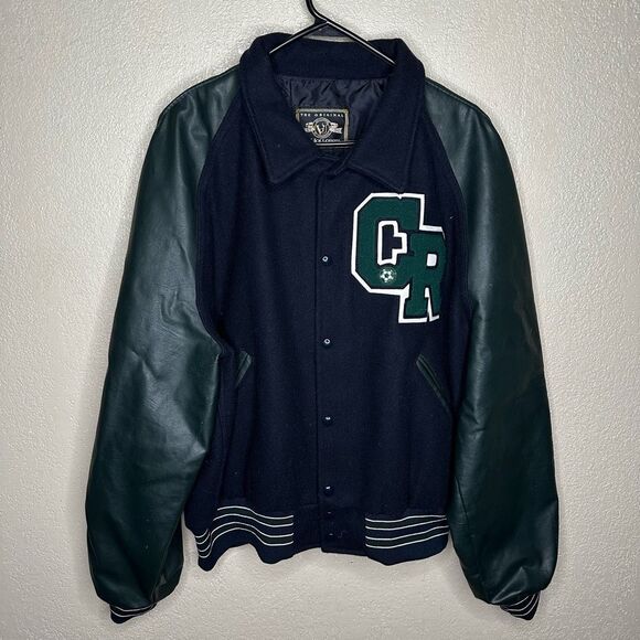 VTG Holloway Varsity Jacket Wool and Leather Size XL - Picture 2 of 6